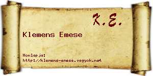 Klemens Emese névjegykártya