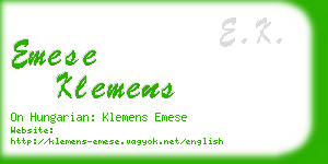 emese klemens business card